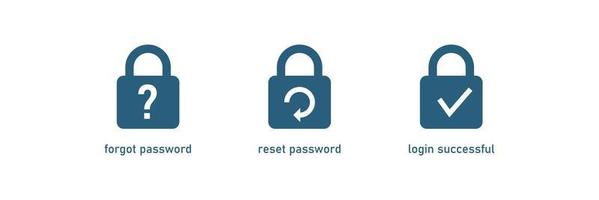 dimentica l'icona della password. protezione dell'account, chiave di sicurezza, avviso di pericolo, password errata. elemento di design. vettore