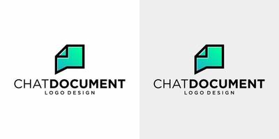 chat e design del logo del documento. vettore