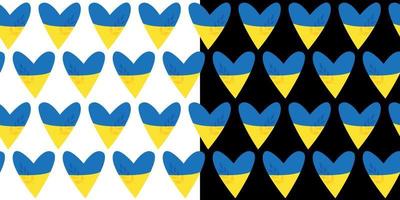 cuori senza cuciture dell'ucraina. bandiera giallo-blu dell'ucraina. semplice schema ripetuto. illustrazione vettoriale. vettore