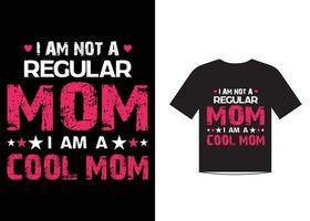 cool mom love quotes t shirt template design vector per la festa della mamma