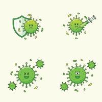 set di illustrazione del virus vettore