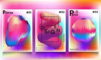 set di illustrazioni vettoriali astratte alla moda e futuristiche sfumate, sfondi per la copertina di riviste su sogni, futuro, design, poster musicale.