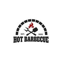 logo della griglia del barbecue. design piatto. concetto semplice d'epoca vettore