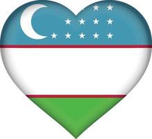 cuore della bandiera dell'uzbekistan vettore