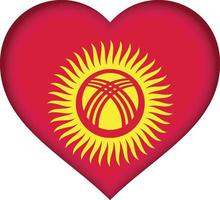 cuore della bandiera del Kirghizistan vettore