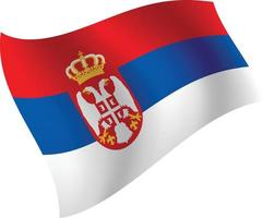bandiera della serbia che sventola illustrazione vettoriale isolata