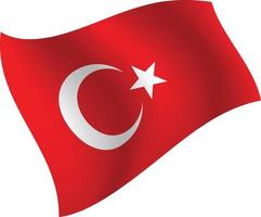 bandiera turca sventola illustrazione vettoriale isolato