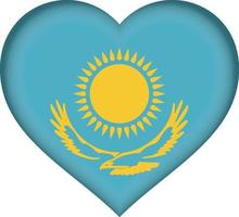 cuore della bandiera del kazakistan vettore