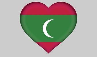 cuore bandiera maldive vettore