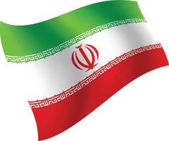 bandiera iraniana che sventola illustrazione vettoriale isolata