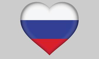 cuore della bandiera della russia vettore