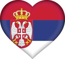 cuore della bandiera della serbia vettore