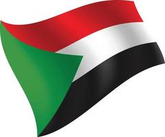bandiera del sudan sventola illustrazione vettoriale isolato