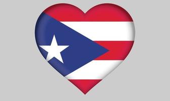 cuore bandiera porto rico vettore