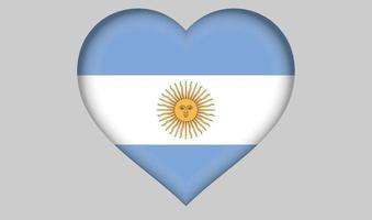 cuore bandiera argentina vettore