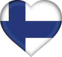cuore della bandiera della Finlandia vettore