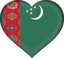 cuore della bandiera del turkmeno vettore