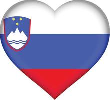 cuore della bandiera della slovenia vettore