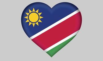 cuore della bandiera della namibia vettore