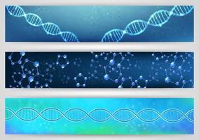 illustrazione vettoriale del concetto di banner di DNA e molecola
