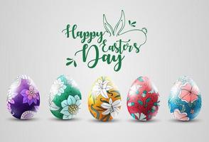 illustrazione vettoriale della raccolta di uova di Pasqua ornamentali