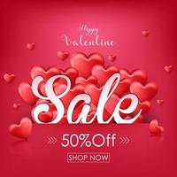 illustrazione vettoriale di San Valentino vendita sfondo con palloncini cuore