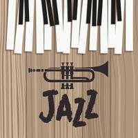 poster jazz con tastiera di pianoforte e tromba vettore