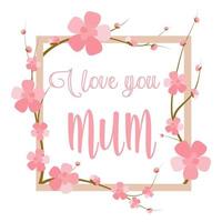 ti amo mamma uk celebrazione della festa della mamma. arte della calligrafia rosa per volantino, poster o idea di sublimazione della tazza vettore