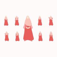 posa di eleganti donne musulmane hijab vettore