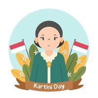 illustrazione disegnata a mano del giorno di kartini vettore