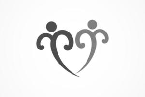 logo di amore umano di coppia vettore