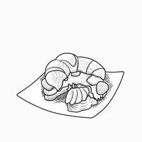 illustrazione di croissant vettore