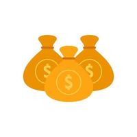 borsa di denaro design piatto illustrazione vettoriale. simbolo del metodo di pagamento. elementi di design di qualità. stile classico. vettore
