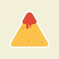 simpatico e kawaii cartone animato personaggio felice tortilla chip. illustrazione vettoriale di caratteri nachos