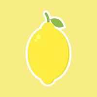 illustrazione vettoriale di limone design piatto. caratteri di frutta di limone giallo per cibo fresco, nutrizione, concept design vegetariano o vitaminico