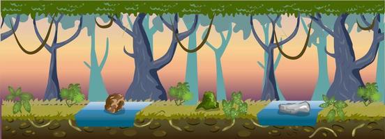 sfondo del gioco della foresta vettore
