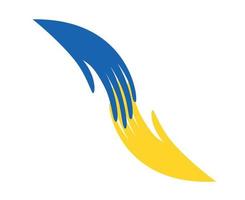 ucraina bandiera mani emblema simbolo nazionale europa astratto disegno vettoriale
