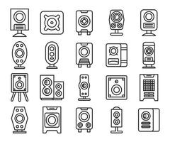 set di icone per altoparlanti elettrici vettore