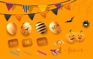 Elementi di festa di Halloween felice vettore