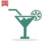icona cocktail, bicchiere da martini vettore