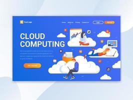 Pagina di destinazione del cloud computing vettore