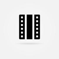 film, film, icona del cinema in stile solido. elemento di design dell'icona di vettore. sfondo del modello di icona di vettore