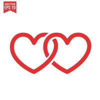 icona del cuore rosso su sfondo bianco. amore logo cuore illustrazione. vettore