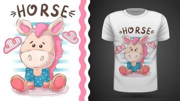 Teddy horse - idea per t-shirt stampata vettore