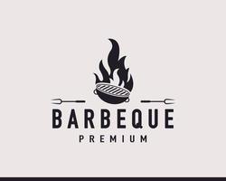 etichetta vintage retrò distintivo emblema barbecue griglia a carbone hipster logo ispirazione vettore