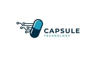 medicina digitale capsula pillola ospedale farmacia logo disegno vettoriale ispirazione