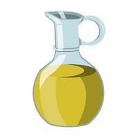 olio vegetale in un barattolo di vetro, olio d'oliva o di girasole. vettore