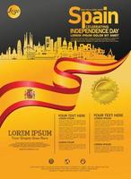modello di design moderno della giornata nazionale della spagna. design per poster, brochure, flayer e altri utenti