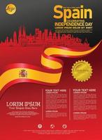 modello di design moderno della giornata nazionale della spagna. design per poster, brochure, flayer e altri utenti vettore