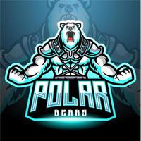design del logo esport della mascotte degli orsi polari vettore